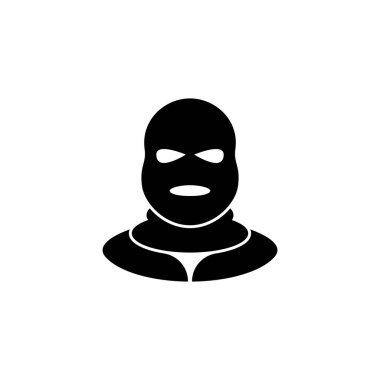 Haydut baş maskesi simgesi, vektör illüstrasyonu.