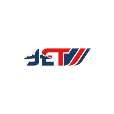 Jet sözcüğü iş logosu tasarımı.