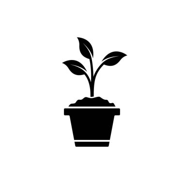 bitki pot ikonu vektör illüstrasyonu.