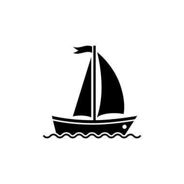 yelkenli ikonu vektör illüstrasyonu.