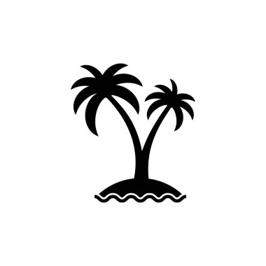 Palmiye ağacı ikonu vektör illüstrasyonu.