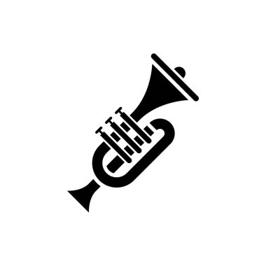 Trompet müzik aleti, vektör izole simgesi.
