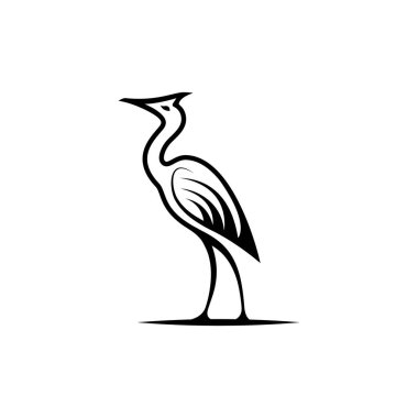 Heron kuş logo vektör illüstrasyonu.