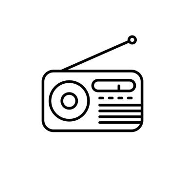 Radyo doğrusal simgesi, vektör illüstrasyonu.