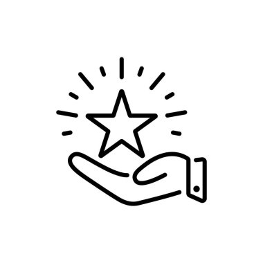 El ele tutuşan yıldız vektörü simgesi izole edildi.