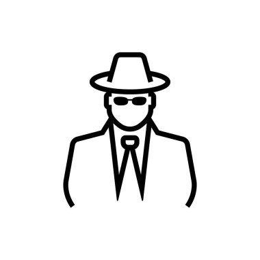 Spy vector linear icon. clipart