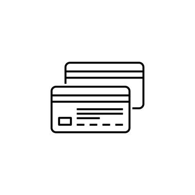 Kredi kartı doğrusal vektör çizimi.