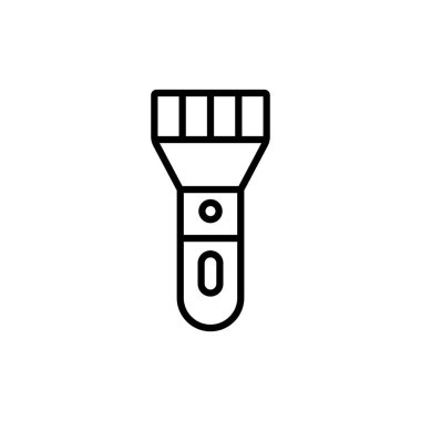 Flashlight doğrusal vektör illüstrasyonu.
