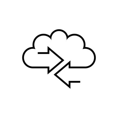 Bulut hesaplama simgesi vektör illüstrasyonu.