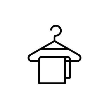 Askı havlusu doğrusal simgesi, vektör illüstrasyonu.