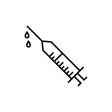 Şırınga enjeksiyon ikonu vektör çizimi.