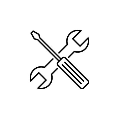 Tornavida ve anahtar vektörü doğrusal simgesi.