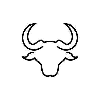 Boğa baş simge vektör çizim.