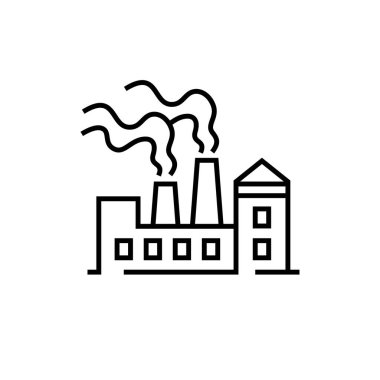 Fabrika oluşturma doğrusal ikon vektör çizimi.