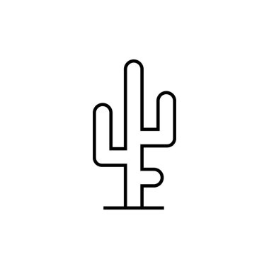 Vahşi kaktüs vektör doğrusal simgesi.
