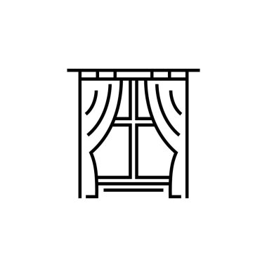 Pencere doğrusal simgesi, vektör illüstrasyonu.