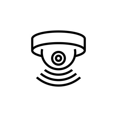 Hareket sensörü ikon vektör illüstrasyon tasarımlı CCTV kamerası.