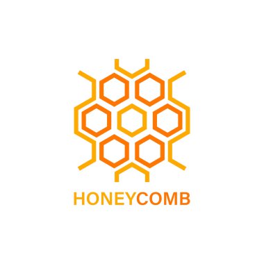 Bal peteği logo tasarımı vektör çizimi.