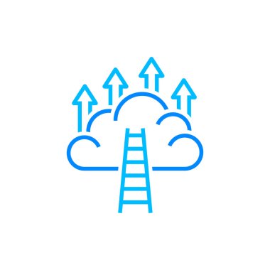 Bulut kariyer merdiveni vektör izole simgesi.