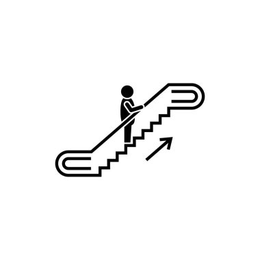 Yürüyen merdiven, izole vektör simgesi.
