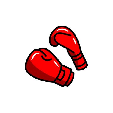 Kırmızı boks eldivenleri, vektör izole simgesi.