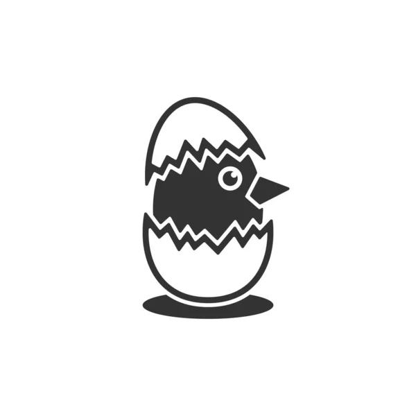 Yumurtadan çıkan civciv, vektör izole ikonu.