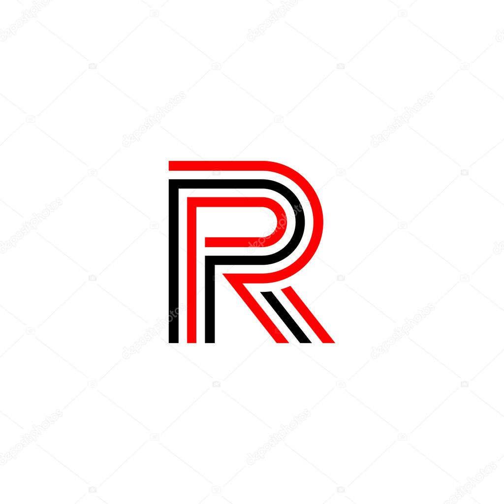 PR letters monogram logo design.
