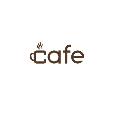 Cafe metin tipografi logosu tasarımı.