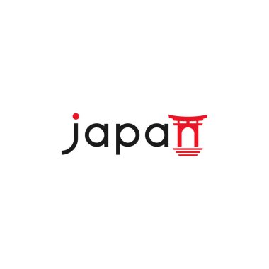 Japonya metin tipografi logosu tasarımı.