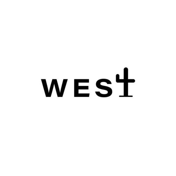 stock vector West text typography logo design.