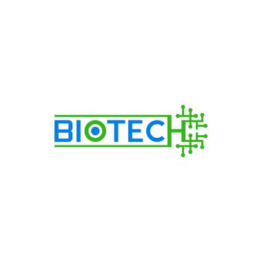Biyoteknoloji metin logosu tasarımı.