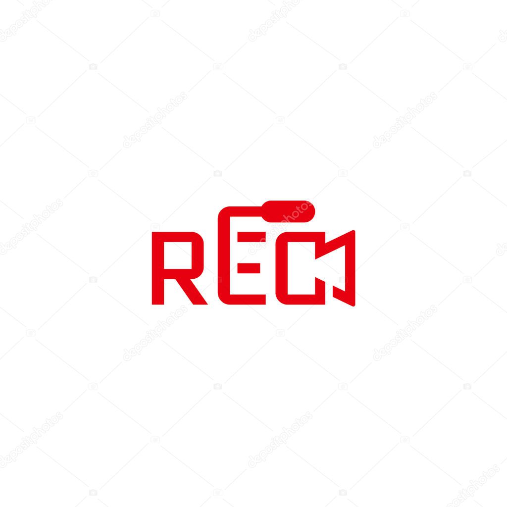 Rec letter wordmark logo design.