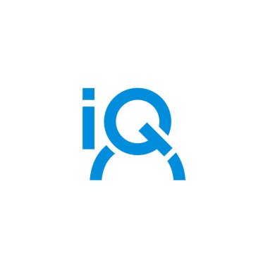 IQ harfi logo tasarımı kavramı.