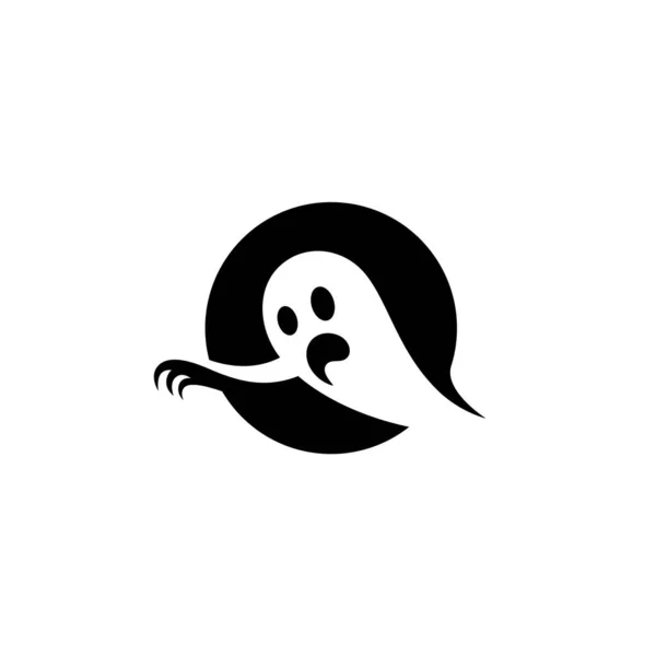 Beyaz arkaplanda hayalet logosu tasarımı.