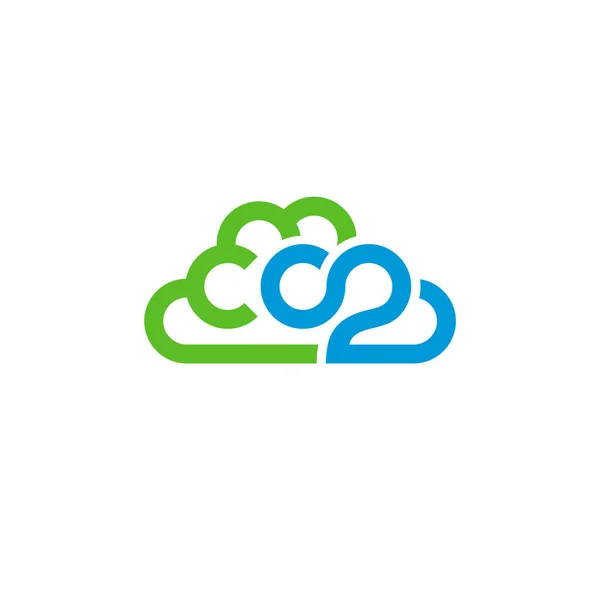 CO2 bulut logo tasarımı kavramı.