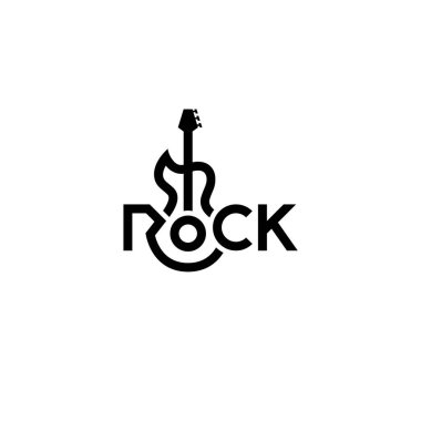 Rock harfi tipografi logosu tasarımı.