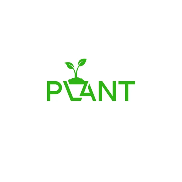 Stock vector Plant typography logo design.