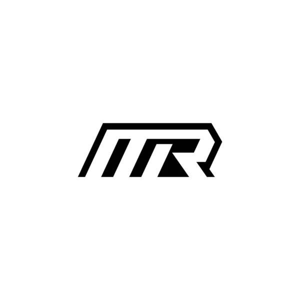 MR harfleri monogram, geometrik şekiller, negatif uzay logosu tasarımı.