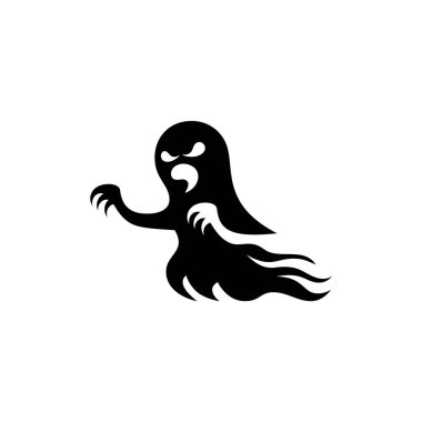 Uçan hayalet logo tasarım vektör şablonu.