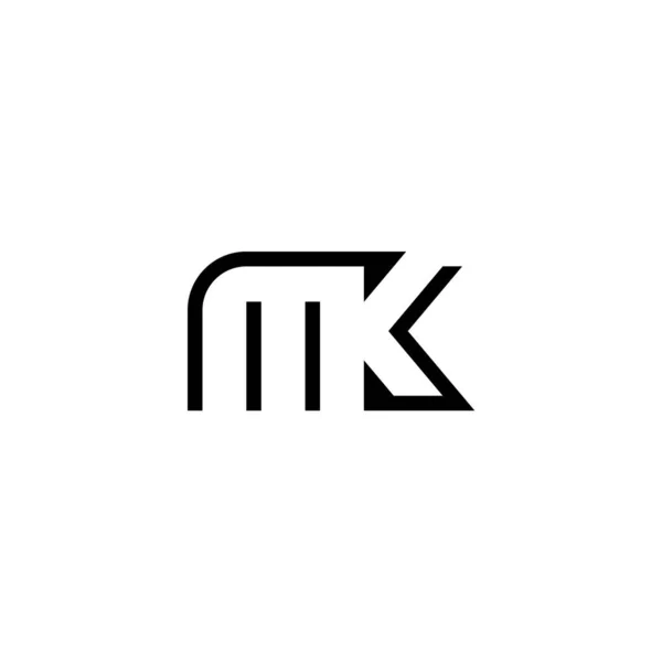 MK ilk harf monogramı. Şirket logosu tasarımı.