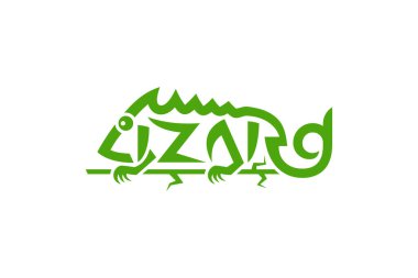 Kertenkele kelime işaretleri yaratıcı logo tasarımı.