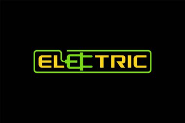 Elektrik prizi tipografi logosu tasarımı.