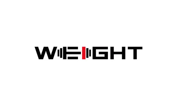 Weight Dumbbell Typography Logo Design — Stock Vector