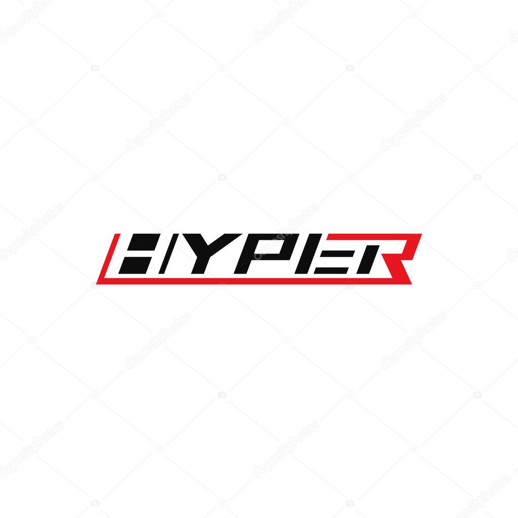 Hyper text, typography logo design.