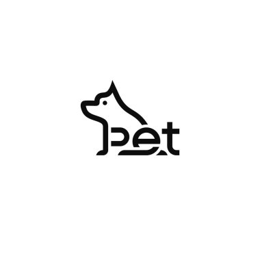 Evcil hayvan metni. Typography logo tasarımı.