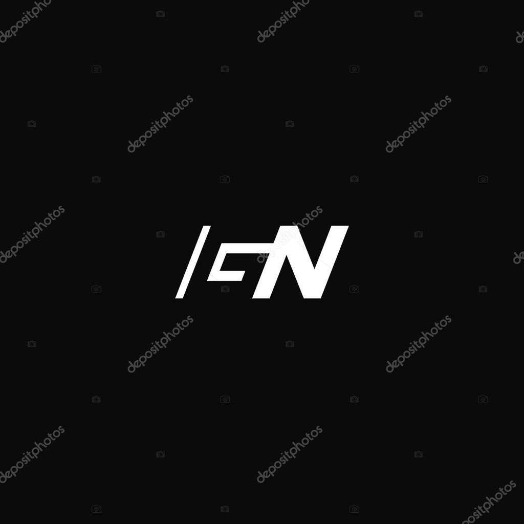 GN letters negative space logo design.