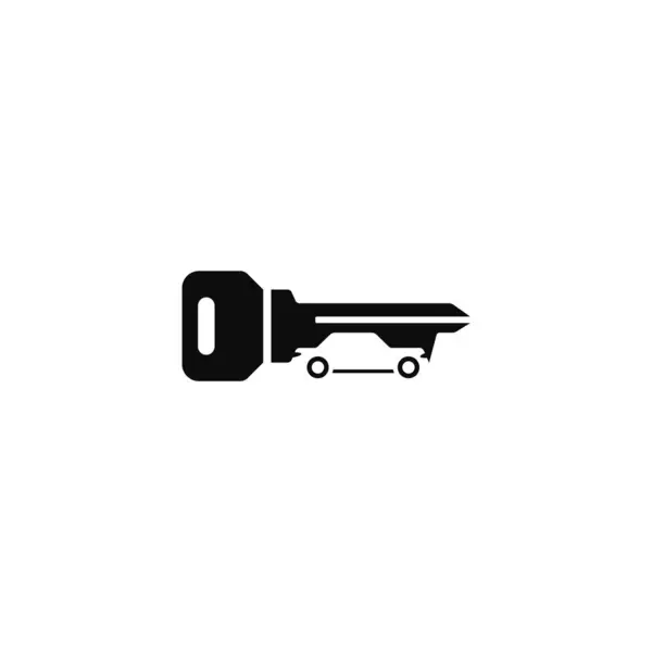 Araba ile anahtar kombinasyonu, negatif uzay logosu tasarımı.