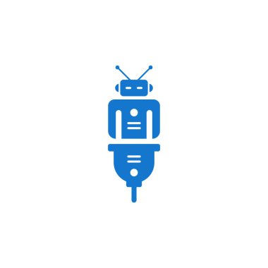 Robot kombinasyonu ve elektrik prizi logosu tasarımı.