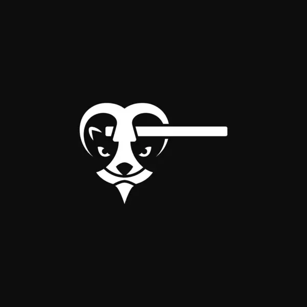 Balta ve dağ keçisi yaratıcı logo tasarımı.