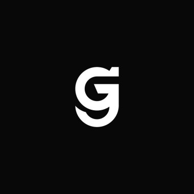 Gg harfleri monogram şirket logosu tasarımı.